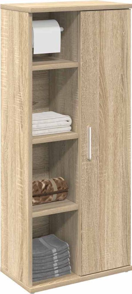 Maison Exclusive - Badezimmerschrank mit Rollenhalter Sonoma-Eiche 39x22x90 cm
