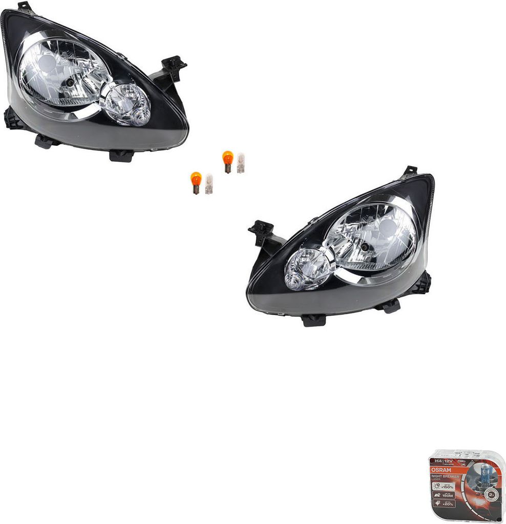 Johns, Scheinwerfer + Osram Night Breaker Laser passend für Toyota Aygo B10 07/05- L R 811700H010 811700H011 811300H010 811300H011