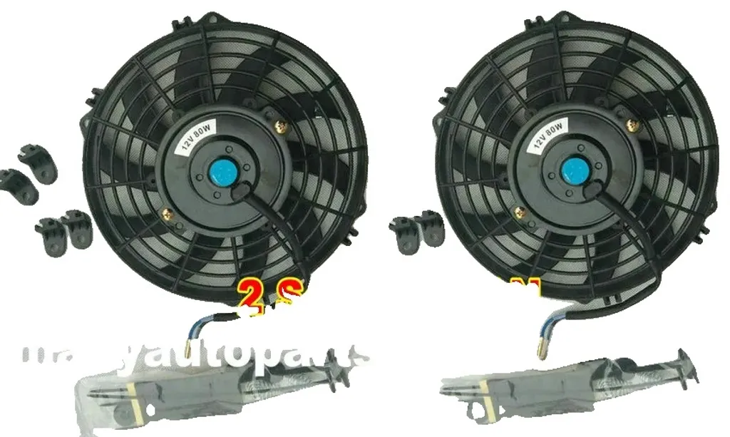 Ventilateur électrique 12V 80W puissant à double hélice 10 pouces