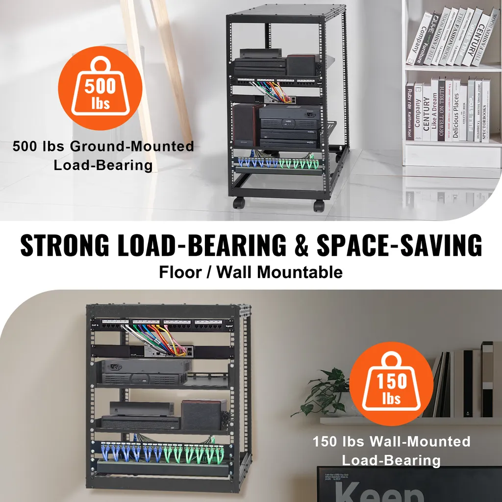 VEVOR Rack Serveur 20U à Cadre Ouvert - Baie Informatique 4 Montants - 3