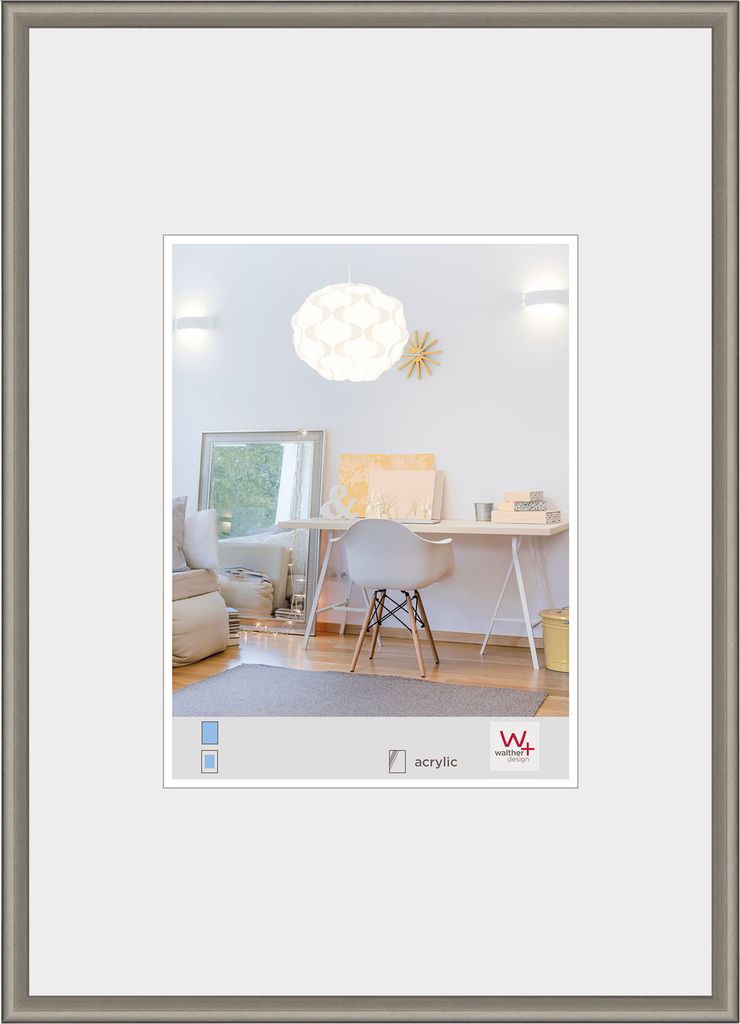Walther, KVX130D, New Lifestyle Kunststoffrahmen mit Kunstglas 021X29,7 STAHL