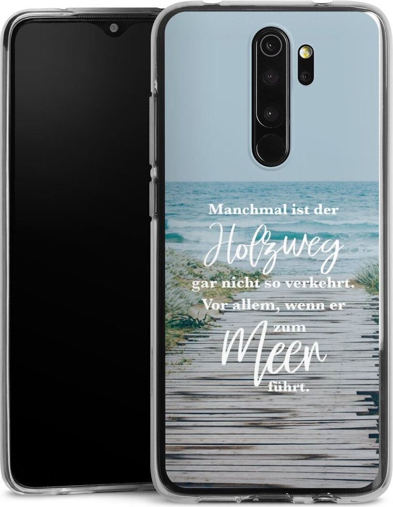 DeinDesign Handyhülle für Xiaomi Redmi Note 8 Pro Silikon Hülle Case Smartphone Schutzhülle Statement Strand Spruch