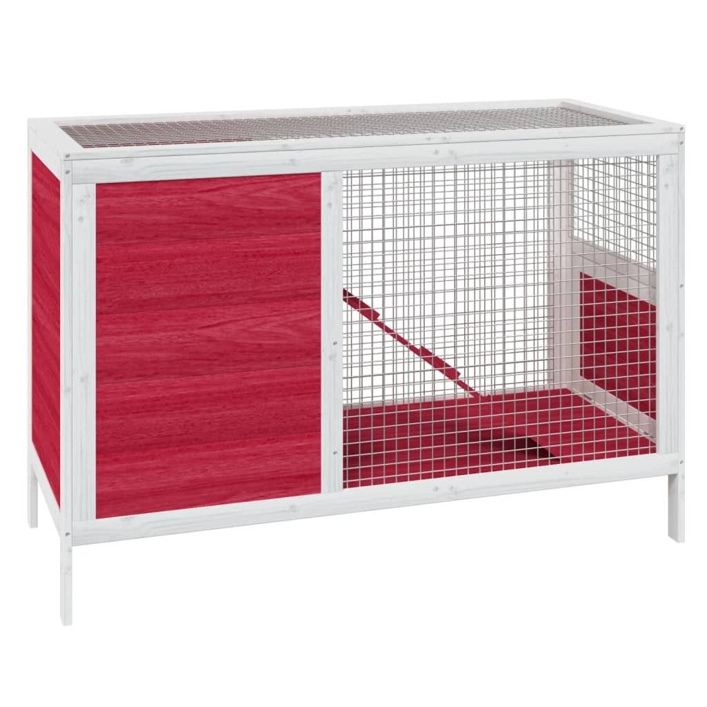 Kaninchenstall Rot 103x44x69,5 cm Massivholz Kiefer Produktbild 