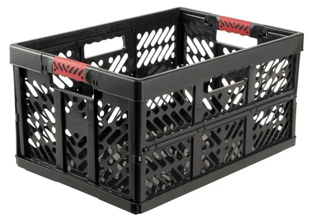 Caisse pliable robuste 45L - Bac pro avec poignées souples confort