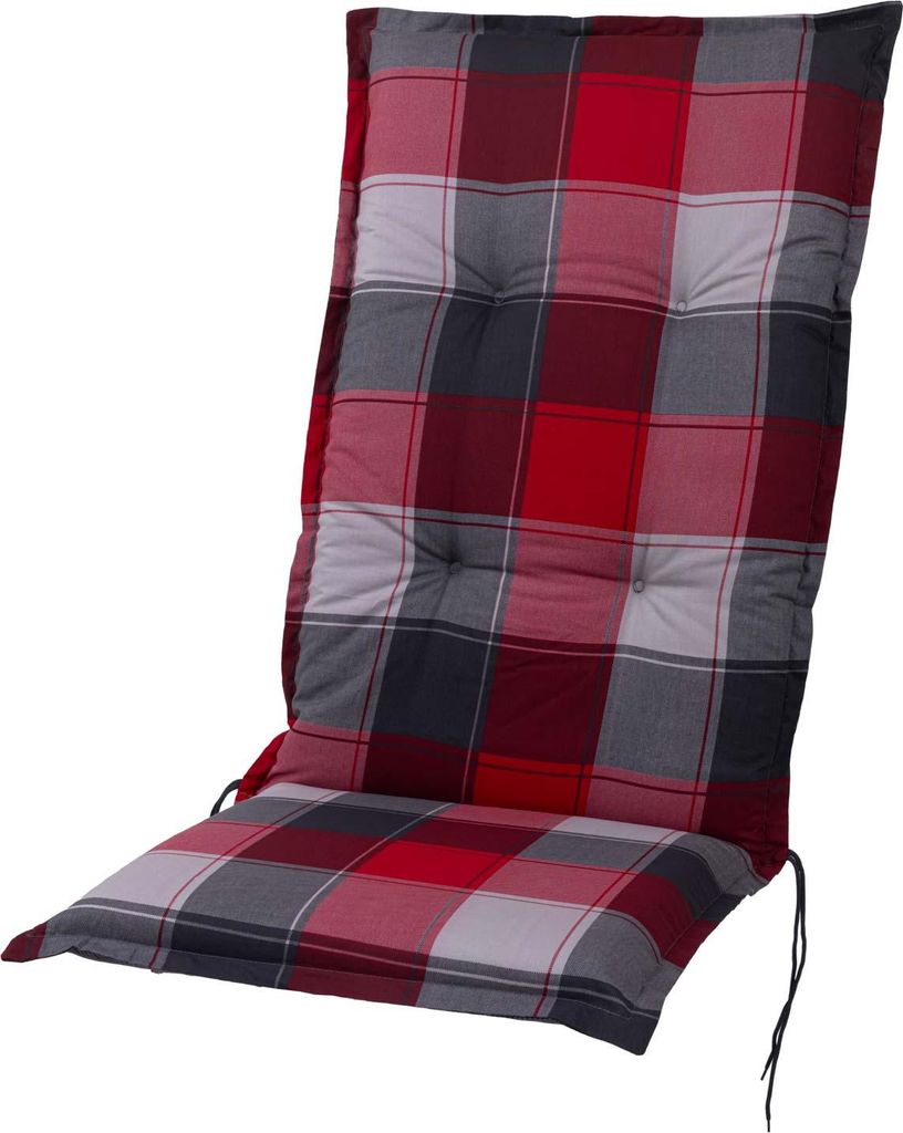 Auflage Hochlehner Prato 90887-313 rot-grau-weiß kariert Produktbild 