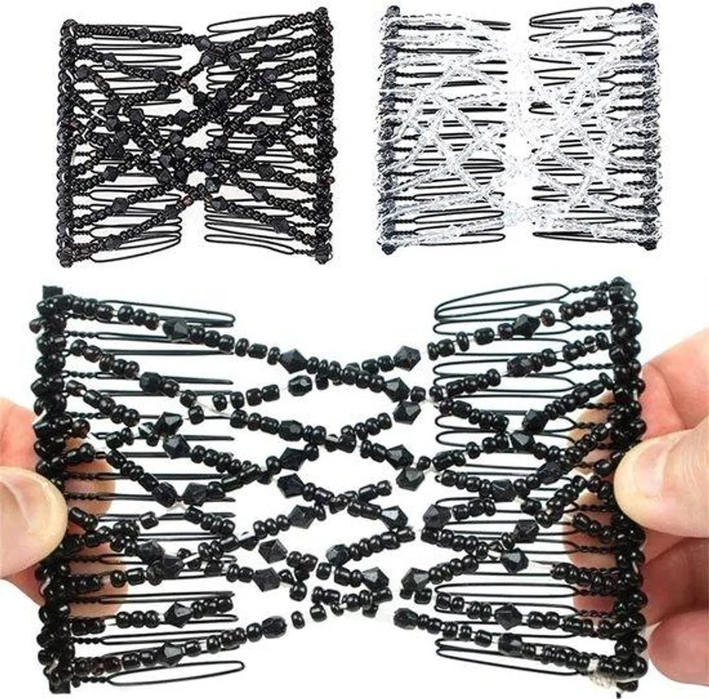 Peigne à cheveux magique élastique double attache - Tenue 24h lot de 2