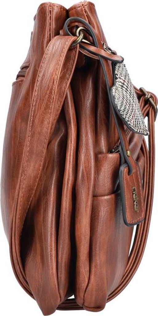 Rieker Damen Umhängetasche mit Herzanhänger H1005, Farbe:Braun
