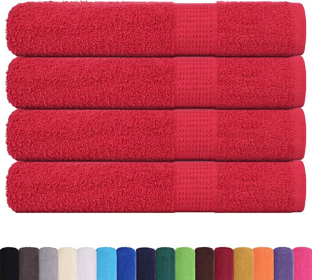 vidaXL Handtücher FROGN 4 Stk. Rot 100x200 cm 360 g/m²