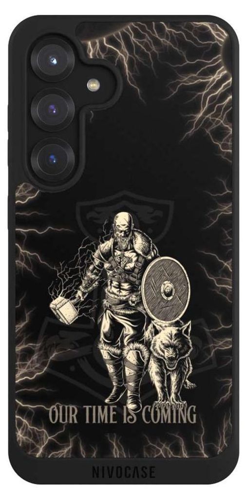 NIVOCASE Handyhülle für Samsung Galaxy S25 Hülle NIVOpure Case Schwarz Serienmotiv Vikings Wikinger