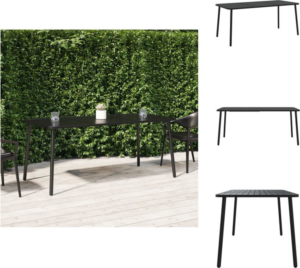 vidaXL Gartentisch Anthrazit 165x80x71 cm Stahl -  Produktbild 