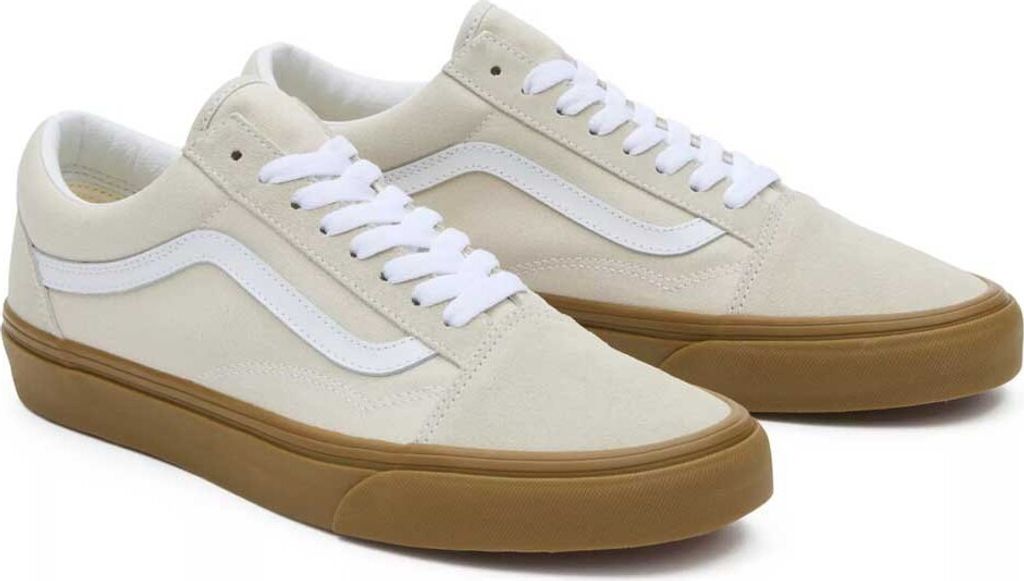 A pair of Vans Old Skool sneakers on a white background.