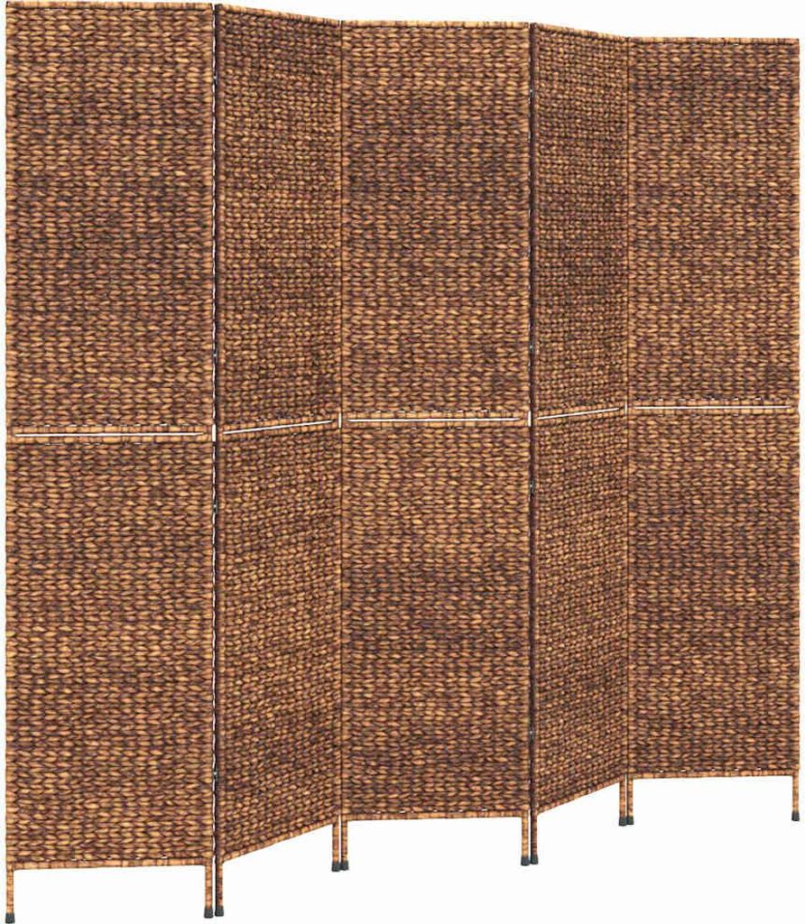 vidaXL Paraván 5 ks. Hnědý 205x180 cm Vodní hyacint Obrázek produktu 
