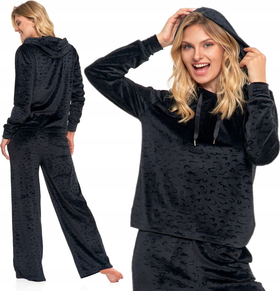 Damen-Pyjama Aus Samt, Komfortables Lounge-Set Mit Produktbild 