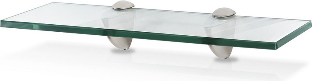 TolleTour Glasregal 40x10x0,8 cm mit Halterung Glasboden Wandregal Badregal Ablage Regal Hängeregal Klarglas