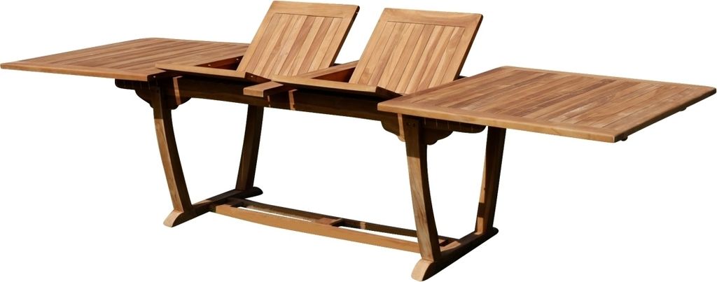 ECHT TEAK XXL Ausziehtisch Holztisch Gartentisch Garten Tisch 200-250-300cm 2fach ausziehbar, Breite 100cm Gartenmöbel Holz sehr robust JAV-TOBAGO...