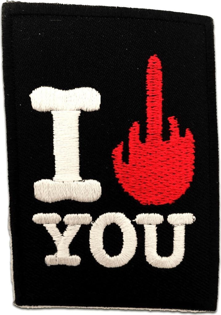I Fuck You Funny Biker - Aufnäher, Bügelbild, Aufbügler, Applikationen, Patches, Flicken, Zum Aufbügeln, Größe: 5,2 x 7,2 cm