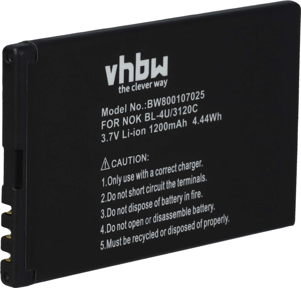 vhbw Akku Ersatz für Blu N4U85T für Handy Smartphone Telefon (1200 mAh, 3,7 V, Li-Ion)