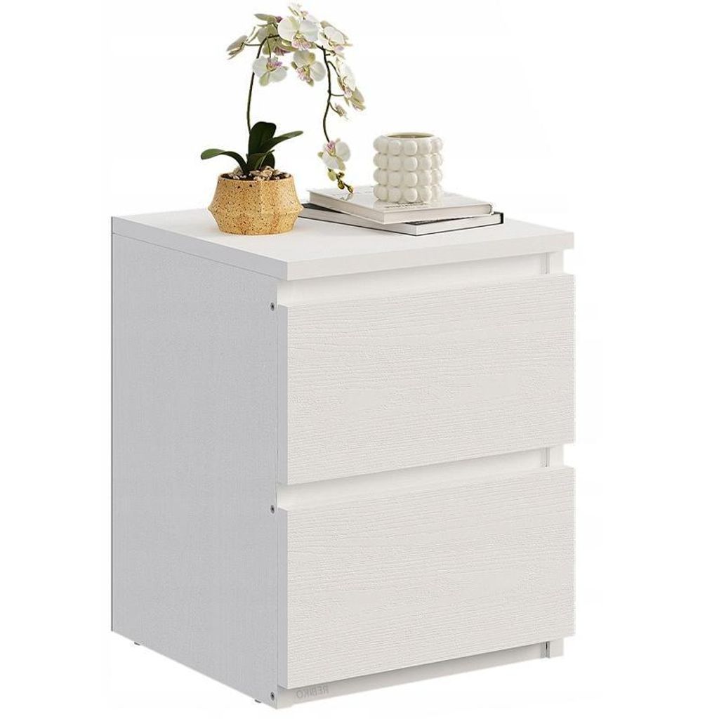 Noční stolek 2 zásuvky Loft Bílý Moderní Obrázek produktu 