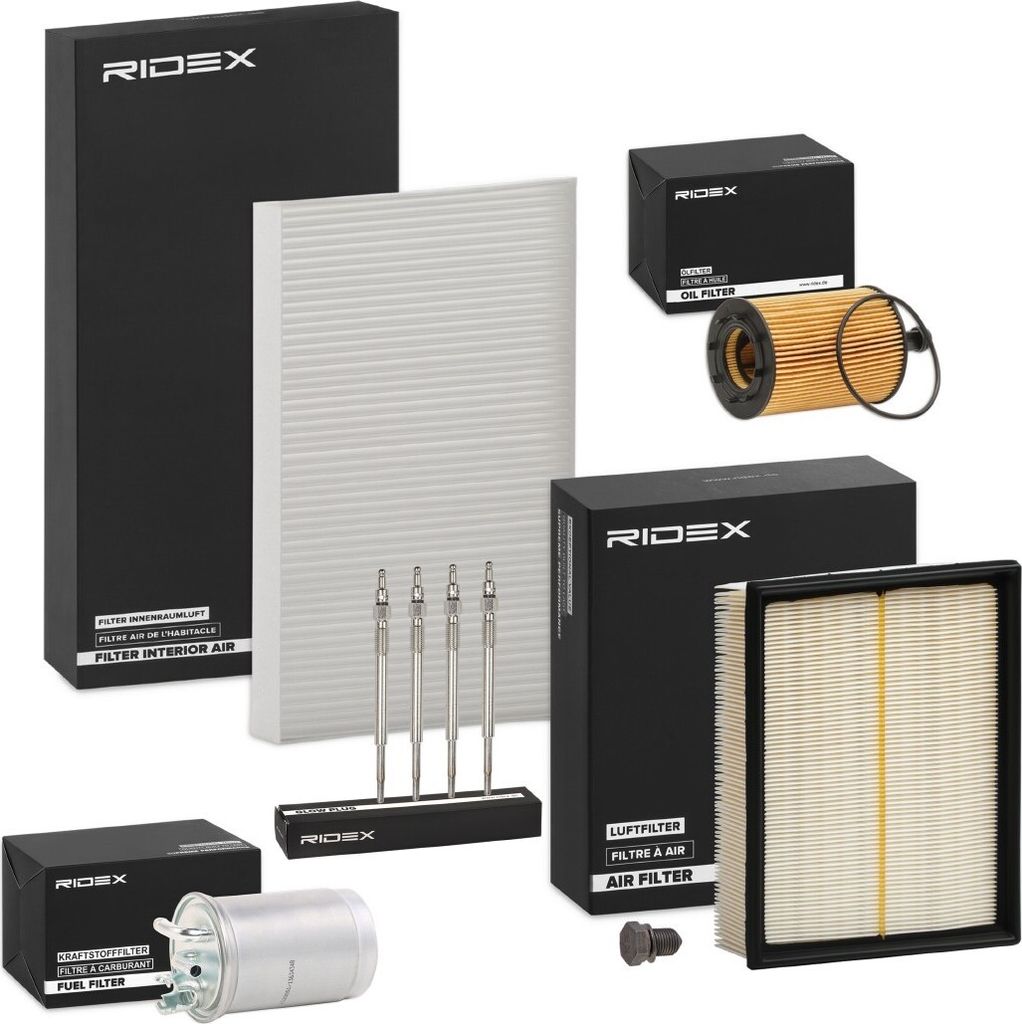 RIDEX Inspektionspaket Filterset für AUDI A4 Avant (8ED, B7) A4 Limousine (8EC, B7) A4 Cabrio (8H7, B6, 8HE, B7)