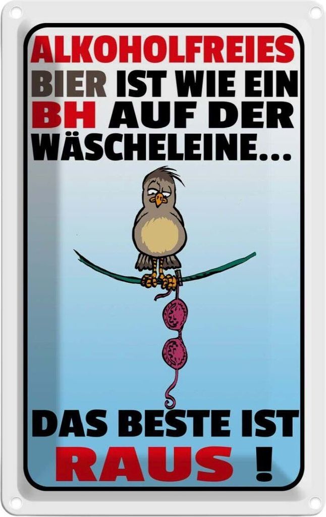 vianmo Blechschild 30x20 cm alkoholfreies Bier wie ein BH Produktbild 