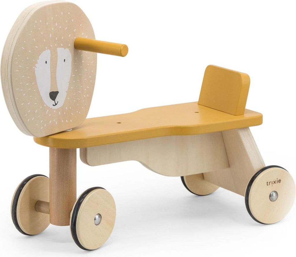 Trixie Holz Laufrad 4 Räder - Mr. Lion -Balance Bike gelb