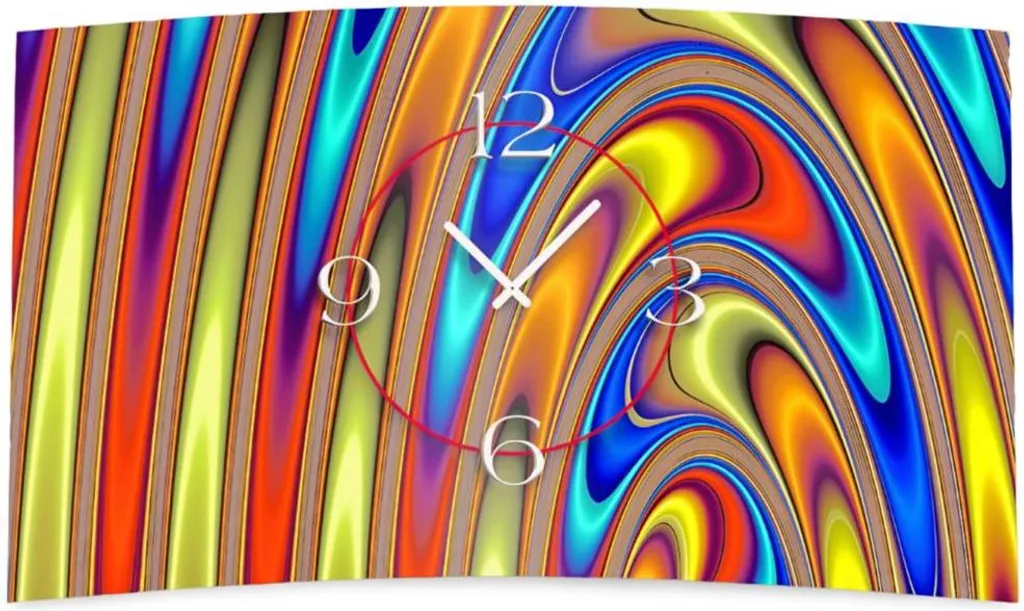 Horloge murale décorative pour bureau moderne motif abstrait coloré