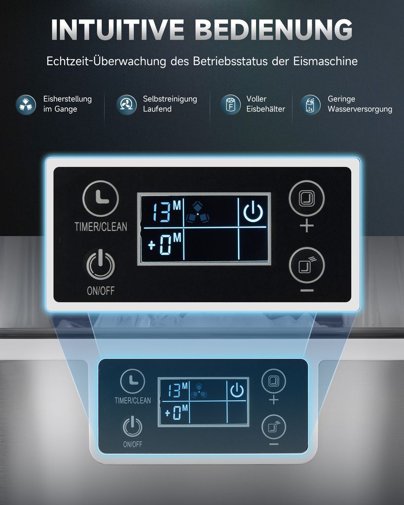 Preenex 3,2L Eiswürfelbereiter 22 kg/24H Eismaschine Produktbild 5