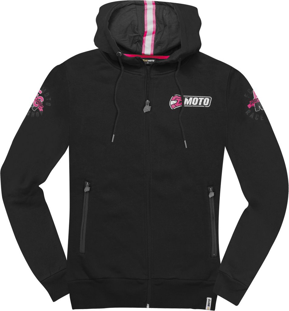 FC-Moto Effortless Damen Zip Hoodie, schwarz/pink, S