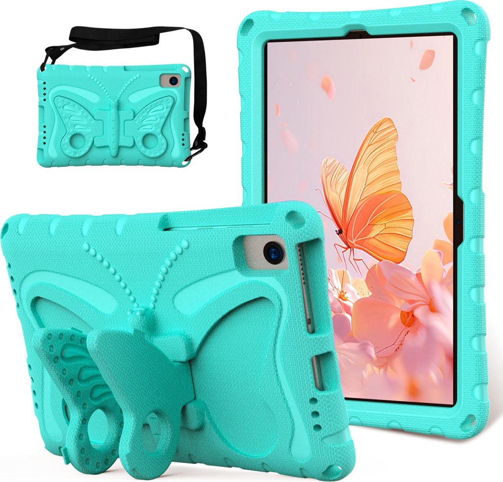 Kinder Hülle für Lenovo Tab M10 Plus 2nd Gen 2020/Tab K10 2021 10,3" Leicht Stoßfeste EVA Kindgerechtes Schutzhülle mit Schultergurt, Schmetter...