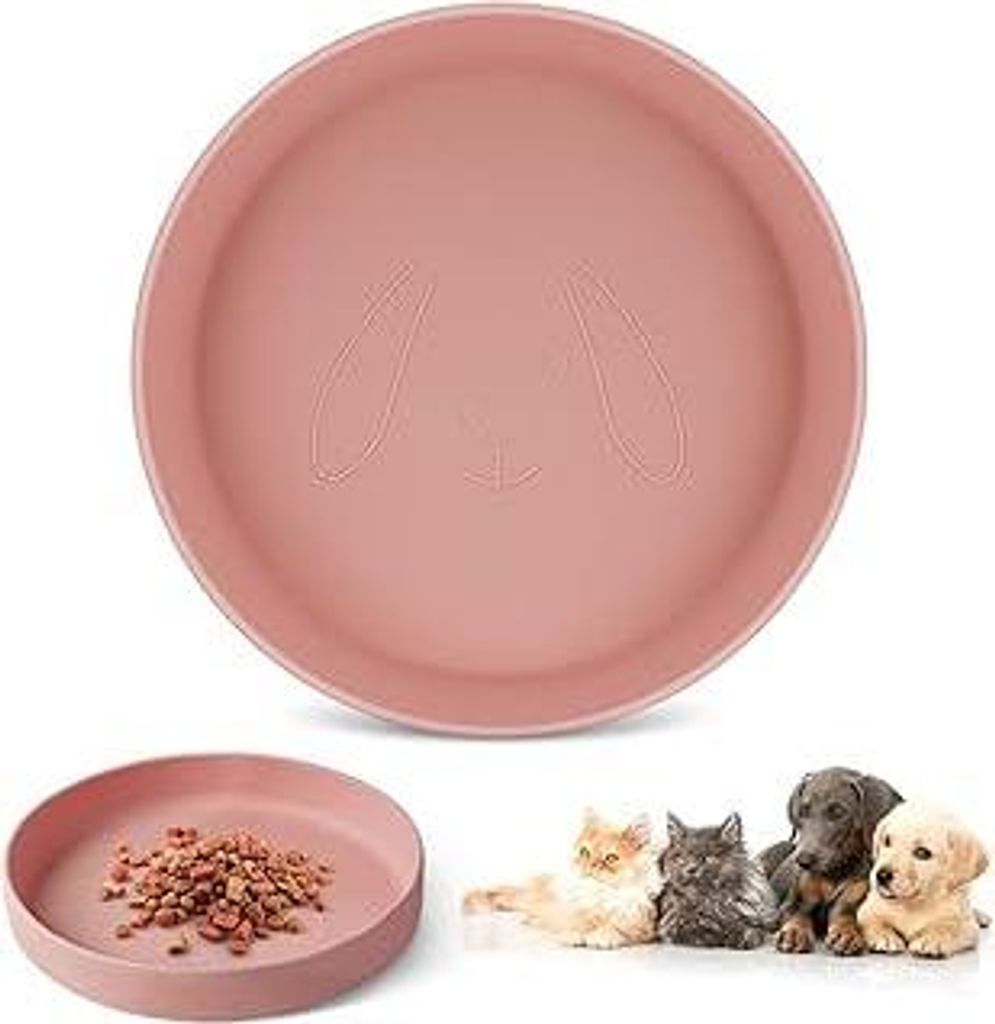 Katzennapf Silikon, 18cm Futternapf Katze Silikon, Katzennapf Flach, Napf Katze, Katzen Fressnap, Runden Katzenteller, rutschfest und Leicht zu Rei...