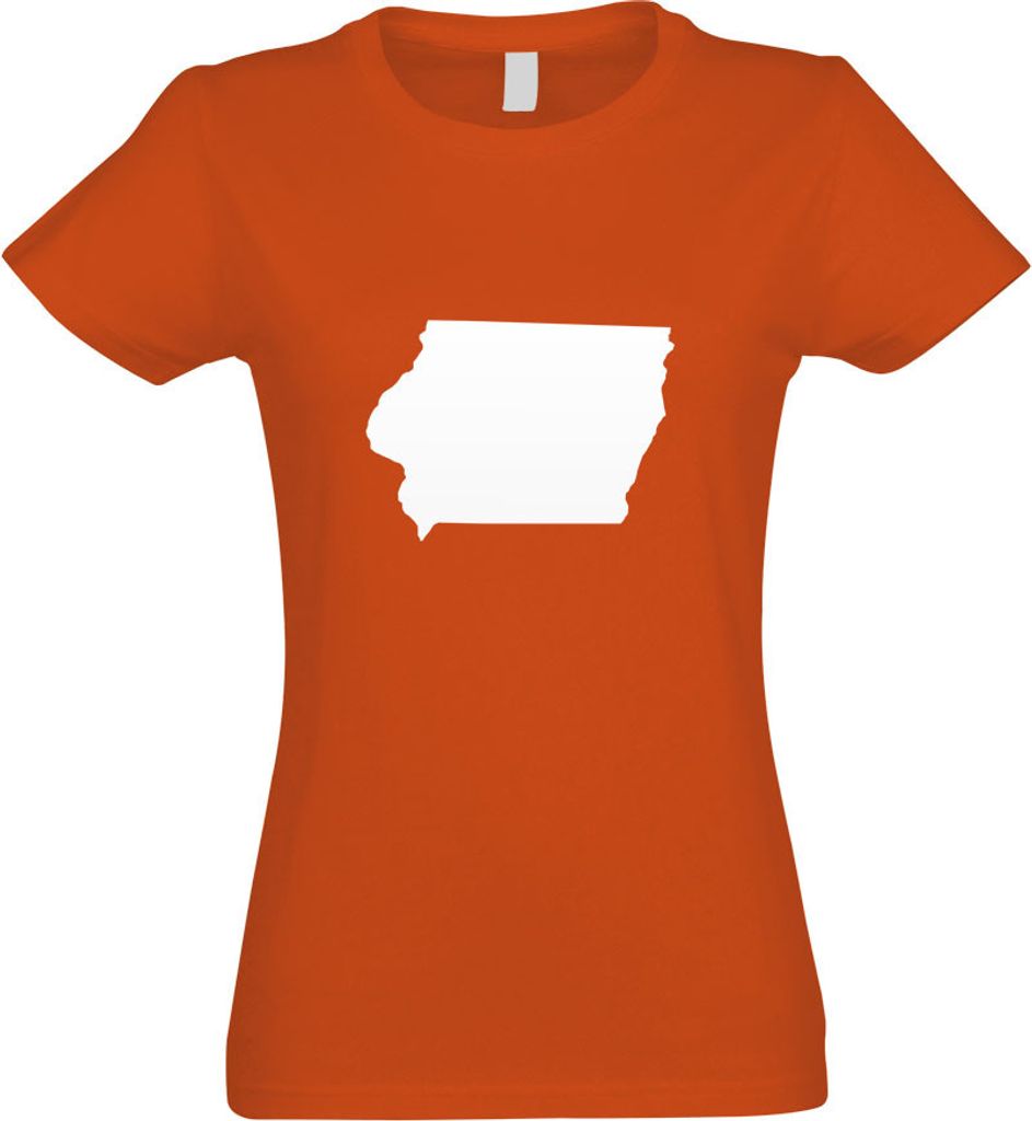 Kiwistar - T-Shirt tailliert - Damen - orange - USA - Iowa des Mooines - mit Motiv Bedruckt - Funshirt Design - Sport - Freizeit - Damen - XL