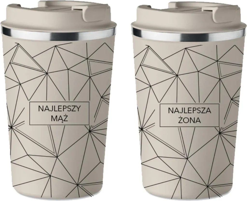 set di 2 tazze termiche premium per marito e moglie, regalo di nozze, 350 ml, KT_105