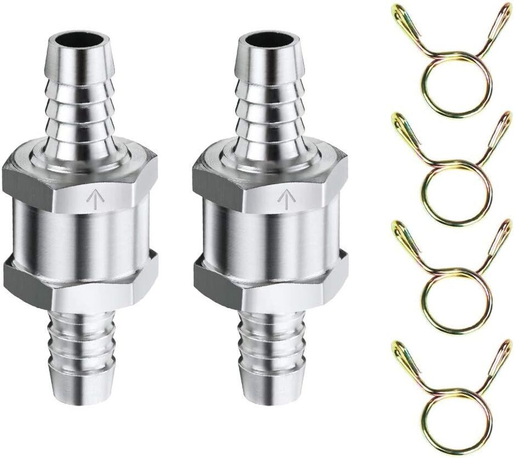2Pcs Rückschlagventil,8MM Aluminium Kraftstoff Rückschlagventil,Kraftstoffregelventil,für Benzin Diesel Vergaser Niederdruck Kraftstoffsysteme