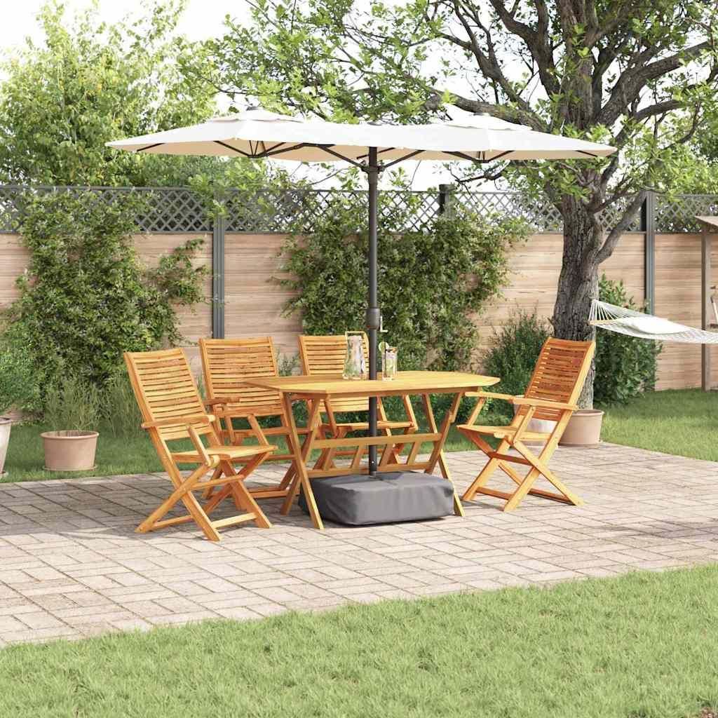 Maison Exclusive - Garten Essgruppe 5 pcs Braun Massivholz Akazie
