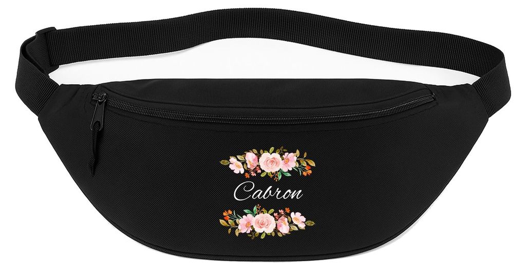 Huuraa Bauchtasche Cabron spanisch Blumen 2,5 Liter Black Polyester Crossbody Bag Geschenkidee