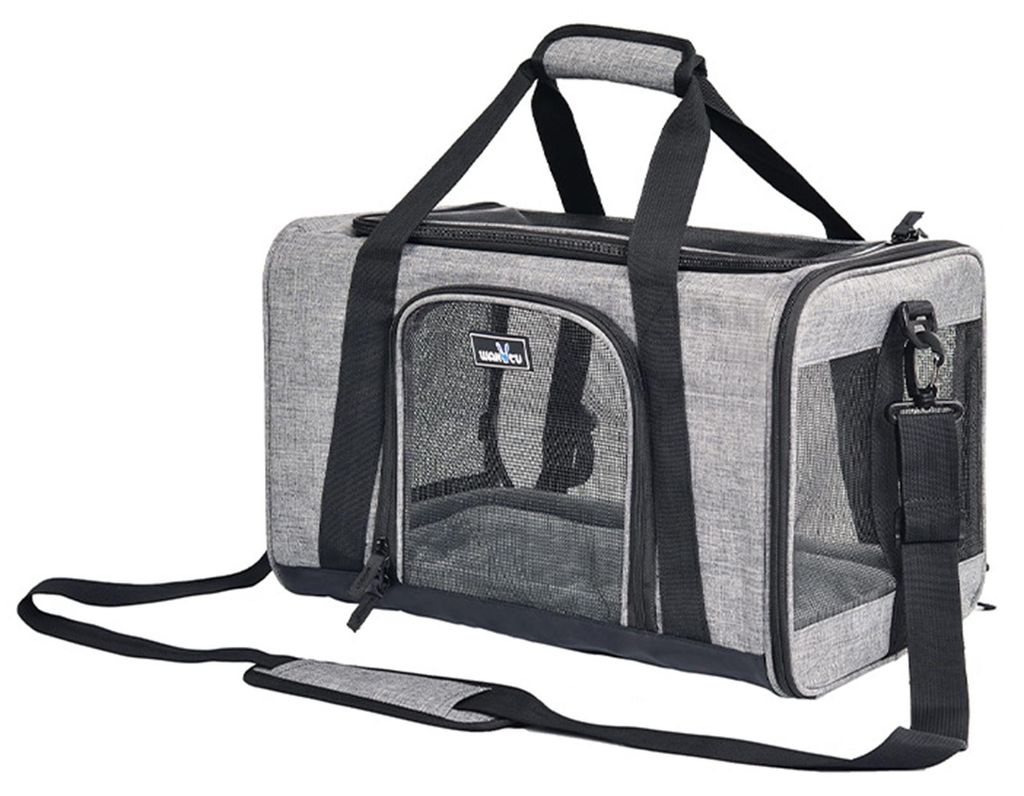 Atmungsaktive Transportbox fuer Haustiere, von Fluggesellschaften zugelassen, tragbare Tasche fuer kleine Hunde und Katzen, verbessertes Belueftung...