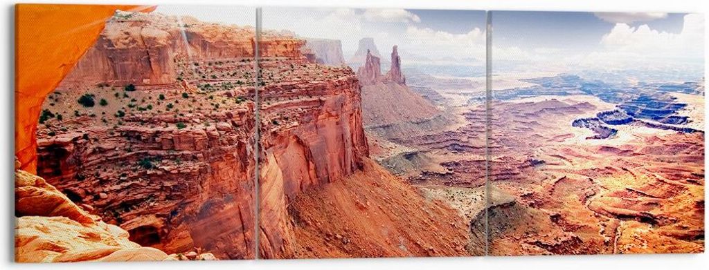 Bild auf Leinwand - Leinwandbild - Amerika arizona schlucht geologie - 150x50cm - Wand Bild - Wanddeko - Leinwanddruck - Bilder - Kunstdruck - Lein...