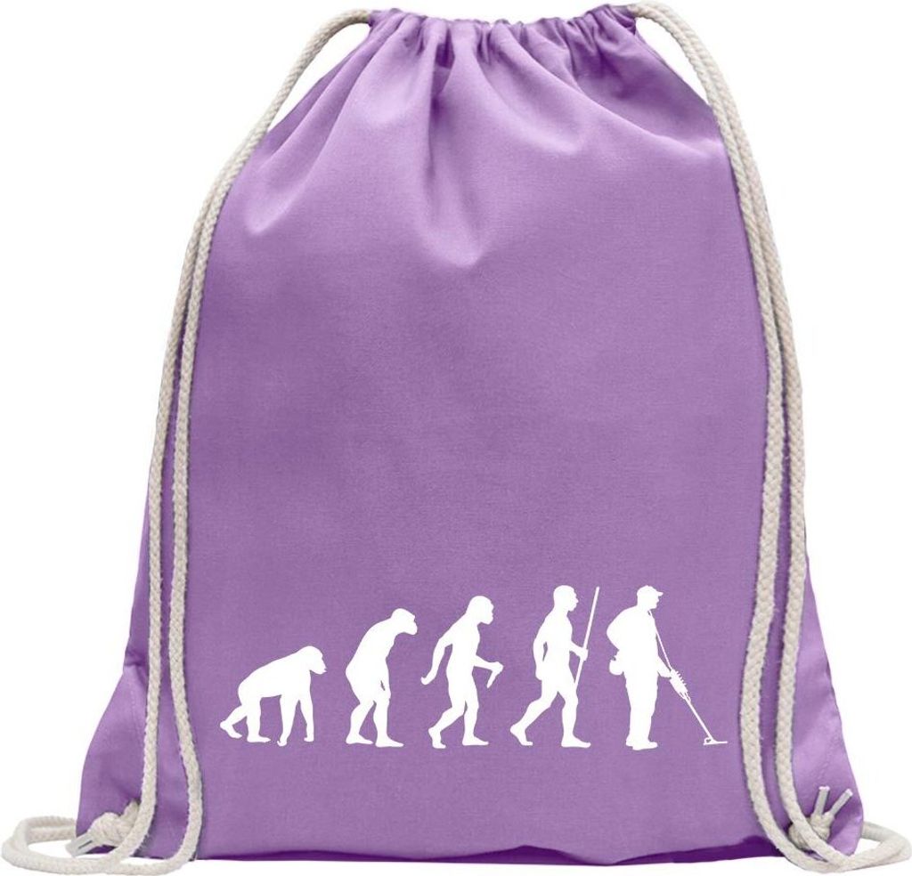 Kiwistar - Turnbeutel - lavendel - Metalldetektor Evolution - Fun Rucksack Sport Beutel Gymsack Baumwolle mit Ziehgurt