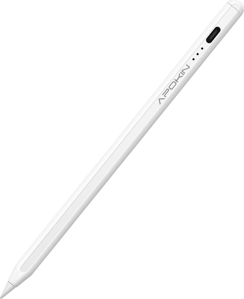 Apokin, Touch Pen Smartphone Tablet Spitze 1.5mm 20h Akku USB-C, Weiß