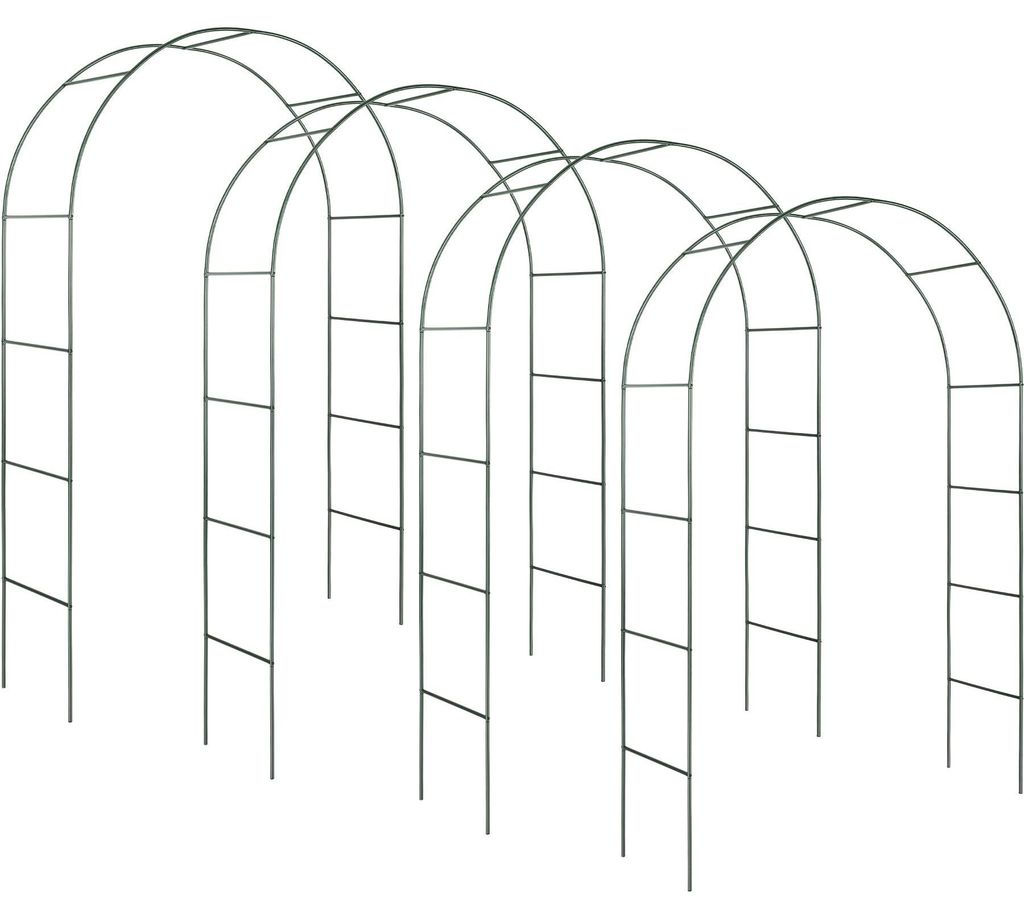 tectake® 4er-Set Rosenbogen aus Stahl 140 x 40 x 240 cm Produktbild 