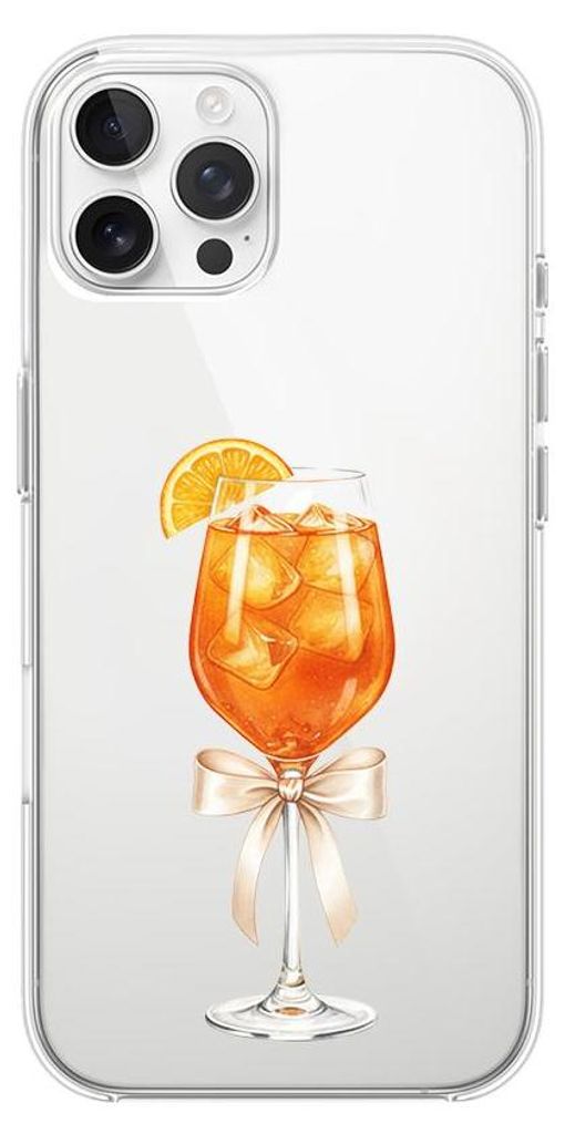 Flexible Hülle für das iPhone 12 Pro Max, TPU Silikon transparent, Aperol Spritz
