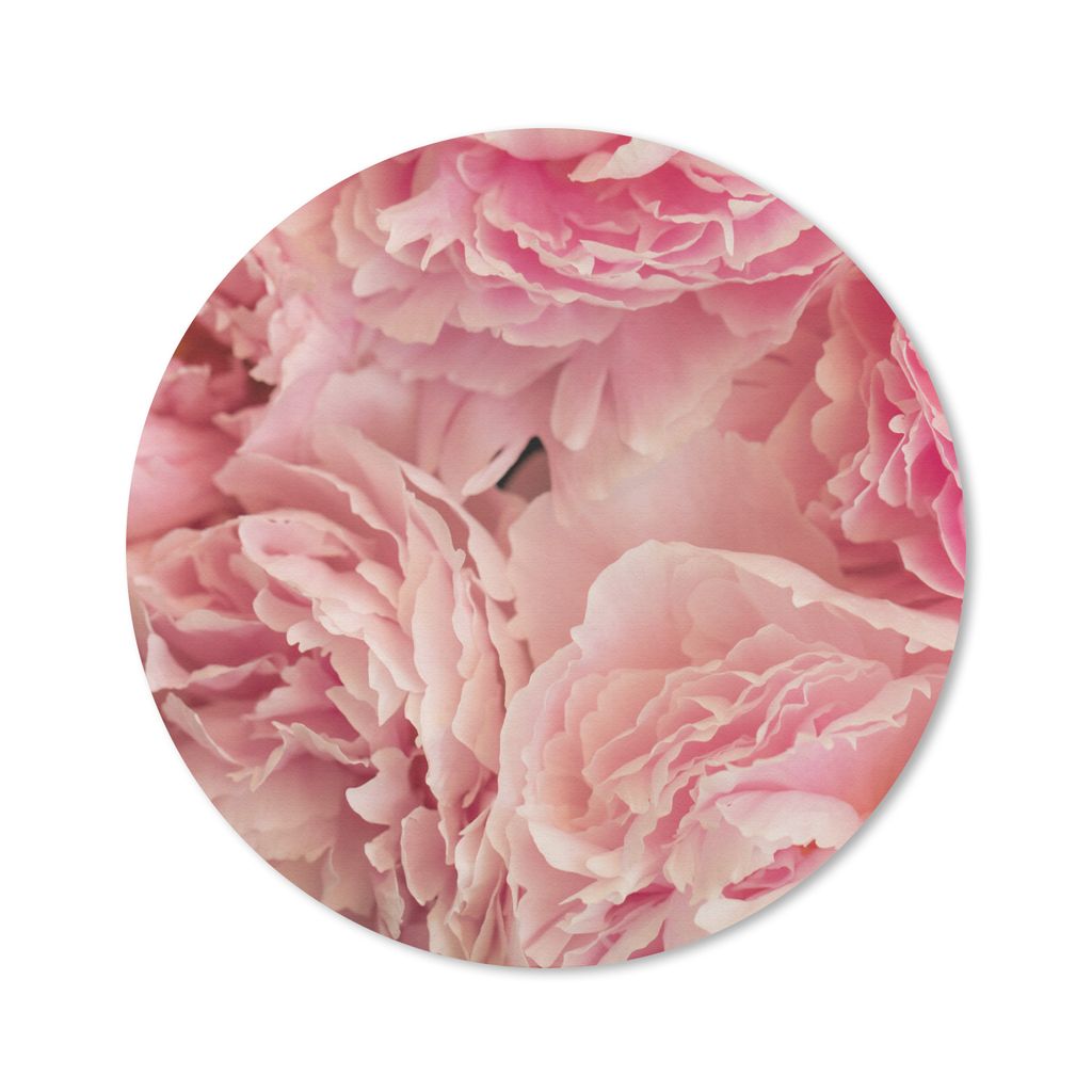 MuchoWow Mauspad Mousepad Draufsicht auf einen Strauß rosa Pfingstrosen 20x20 cm - Mousepads - Maus Mat - Pad - Mausunterlage - Schreibtischmatte