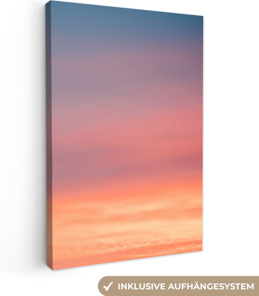 OneMillionCanvasses - Leinwandbilder - 90x140 cm, Sonne - Himmel - Wolken - Rosa, Wandbilder Kunstdruck Wanddekoration - Foto auf Leinwand - Gem...