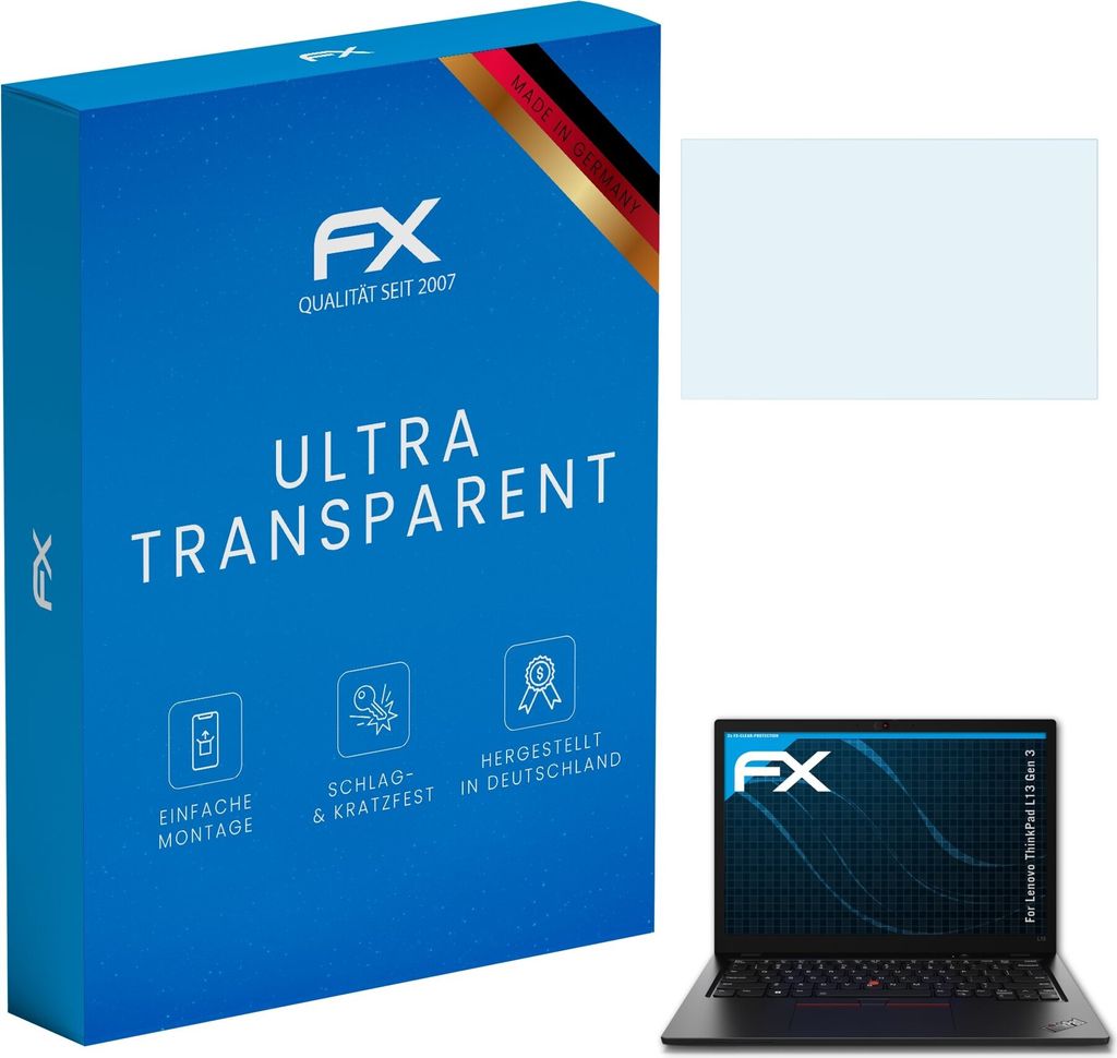 atFoliX FX-Clear 2x Schutzfolie kompatibel mit Lenovo ThinkPad L13 (Gen 3) Displayschutzfolie