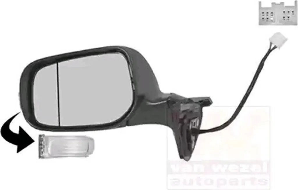 Miroir de rétroviseur gauche pour Toyota Auris E15 de 2006 à 2012