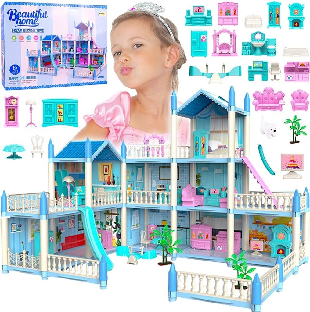 Malplay XXL möbliertes Puppenhaus Villa mit Möbeln & Produktbild 