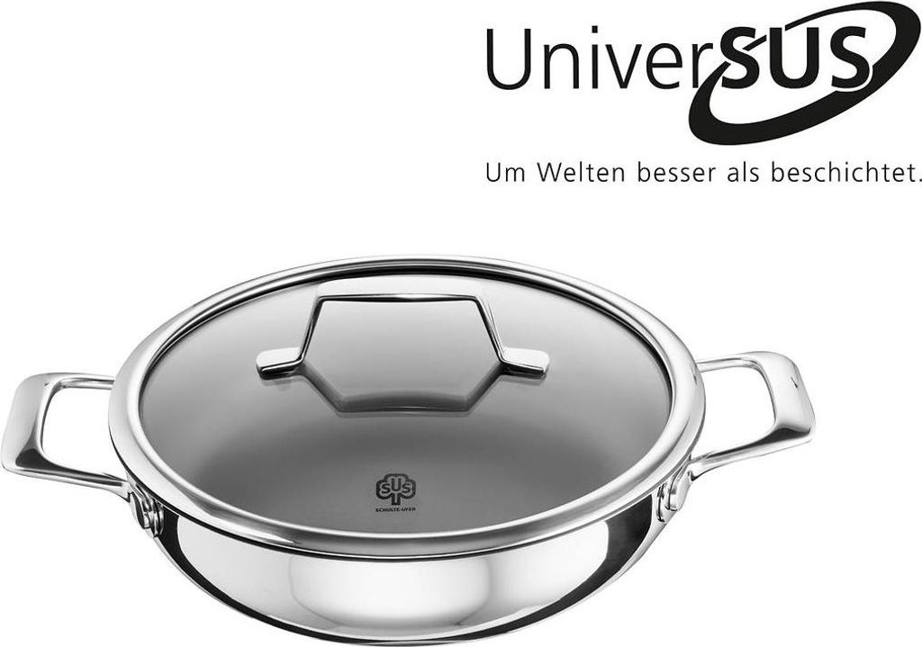 Schulte Ufer "SUS Schulte-Ufer Bratpfanne Schmorpfanne Astral, Ø 24 cm mit Glasdeckel"