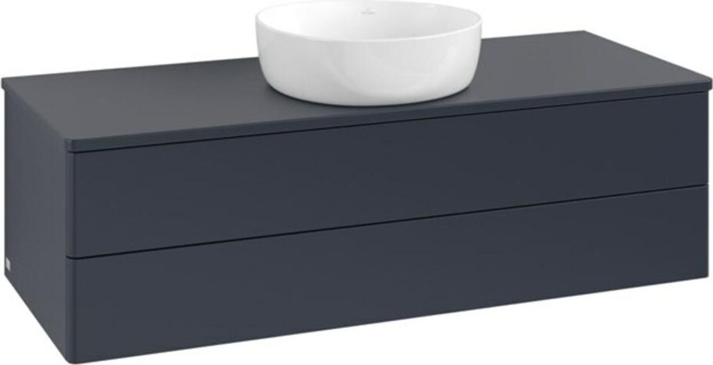 V&B Waschtischunterschrank ohne Frontstruktur, mit Beleuchtung Antao 120x36x50cm, WBP-farbe Lac, md bl. m Lac