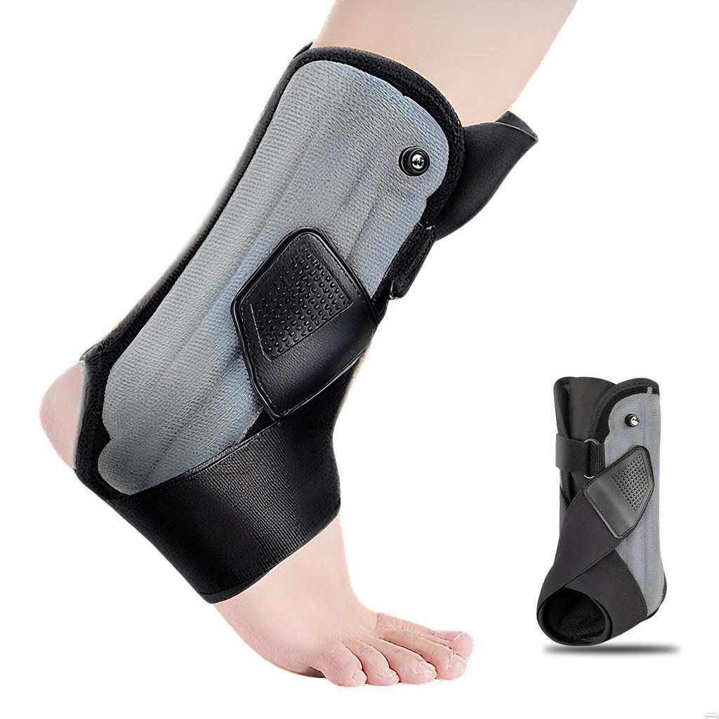 Fußgelenkbandage mit doppelter Airbag-Unterstützung, einstellbarer Kompression und elastischen Kreuzgurten für Verstauchungen,25*19* 5cm