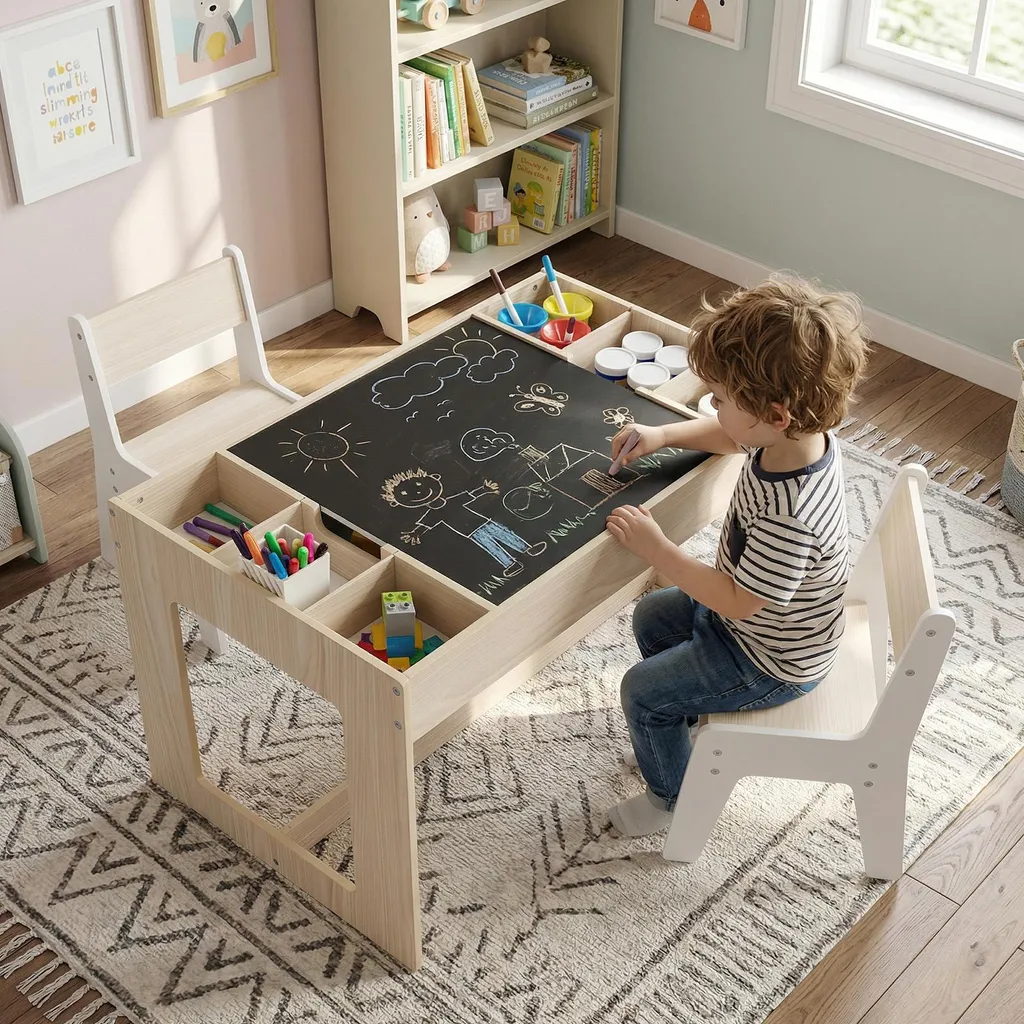 Crea l'Angolo delle Meraviglie: COSTWAY Set Tavolo e Sedie 3 in 1 - 9
